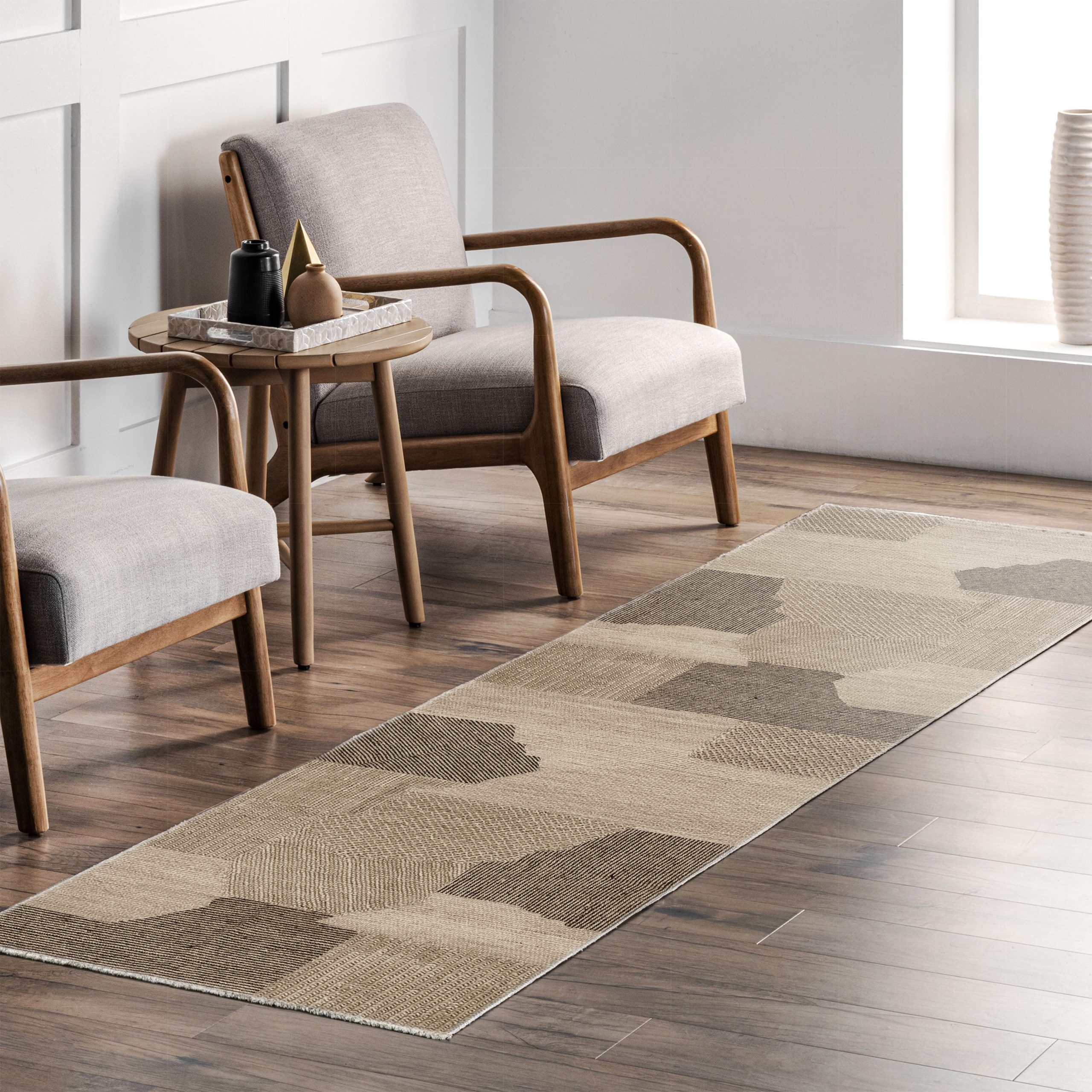 Netline Home Mink Brown Modern Machine Washable Chenille Rug Design 61-01 - Gallery Image 6 - Netline Home