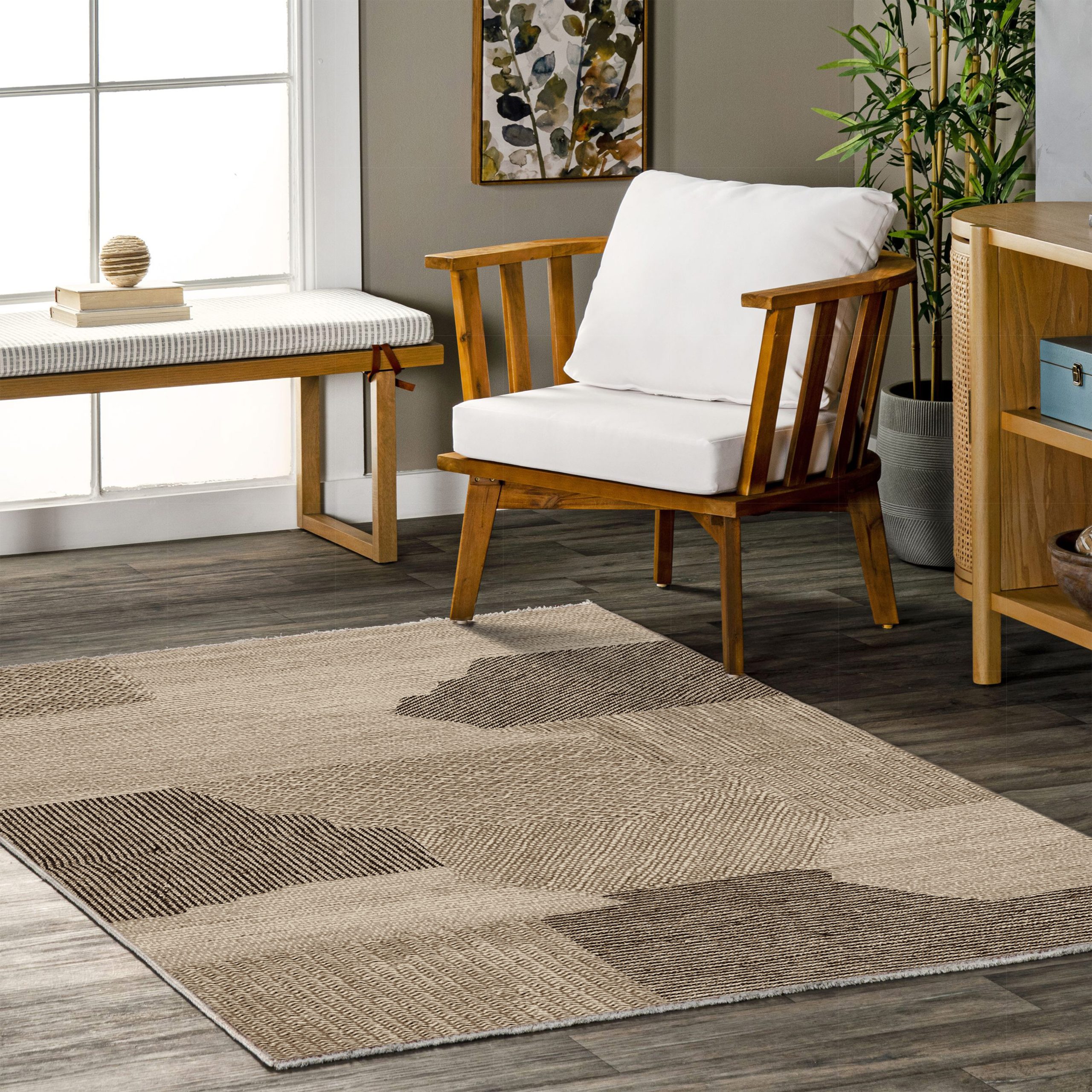 Netline Home Mink Brown Modern Machine Washable Chenille Rug Design 61-01 - Gallery Image 4 - Netline Home