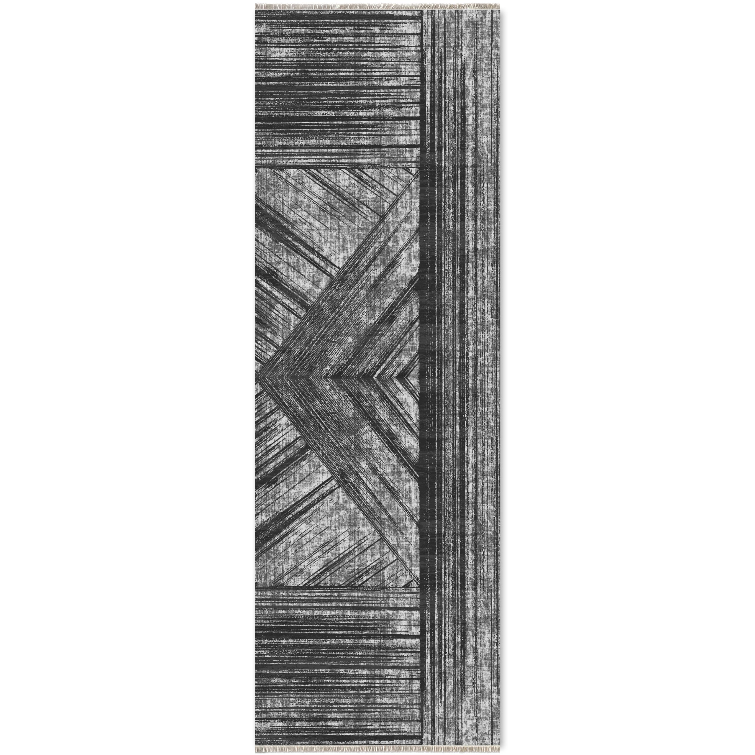 Netline Home Black Anthracite Modern Machine Washable Chenille Rug Design 68-02 - Gallery Image 6 - Netline Home