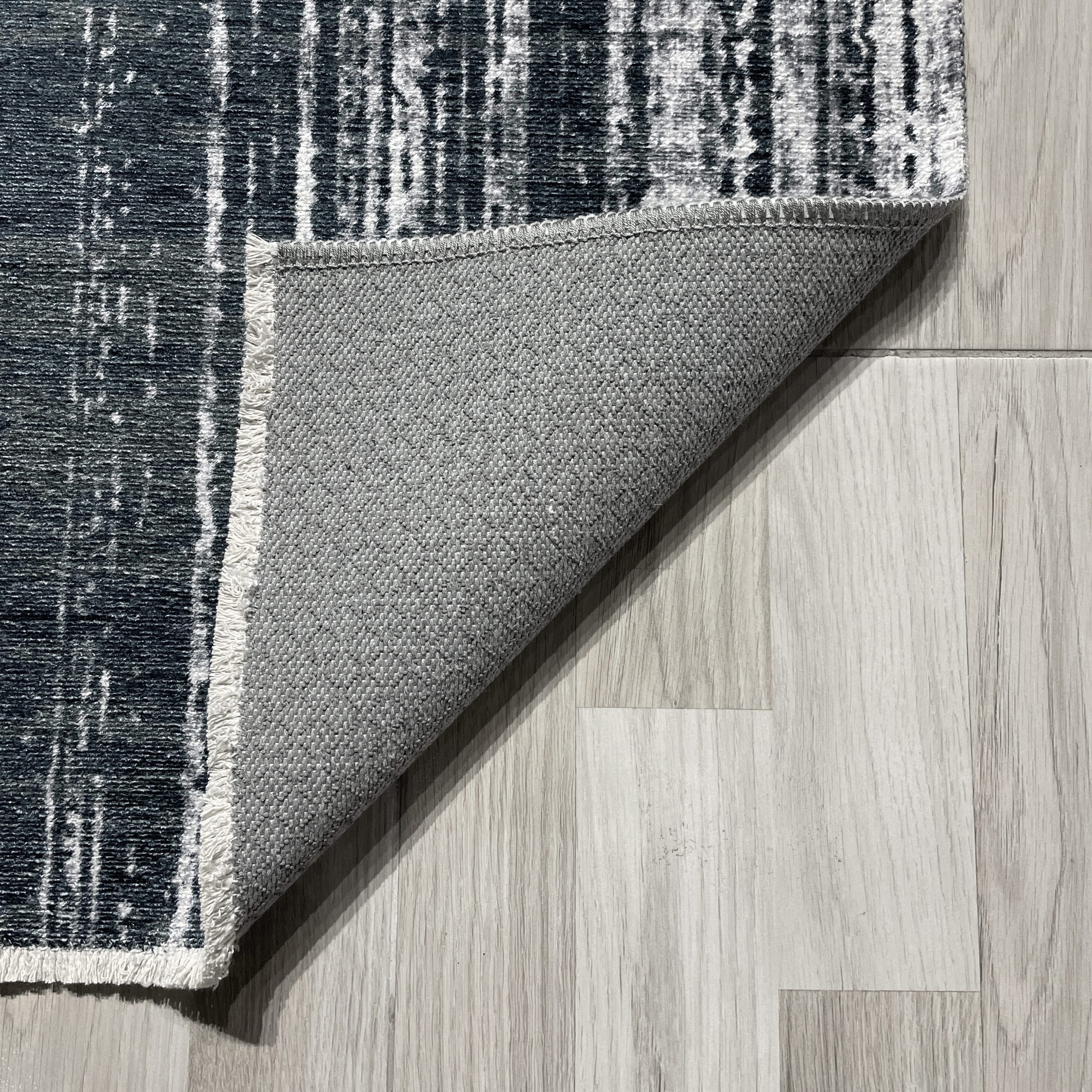Netline Home Black Anthracite Modern Machine Washable Chenille Rug Design 68-02 - Gallery Image 3 - Netline Home