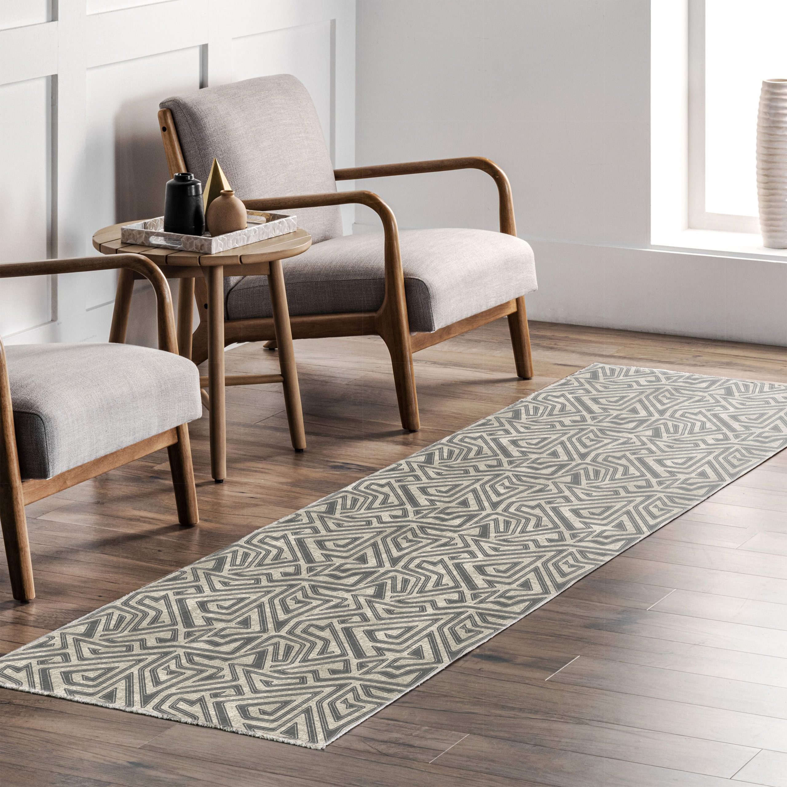 Netline Home Mink Brown Modern Machine Washable Chenille Rug Design 1012 - Gallery Image 6 - Netline Home