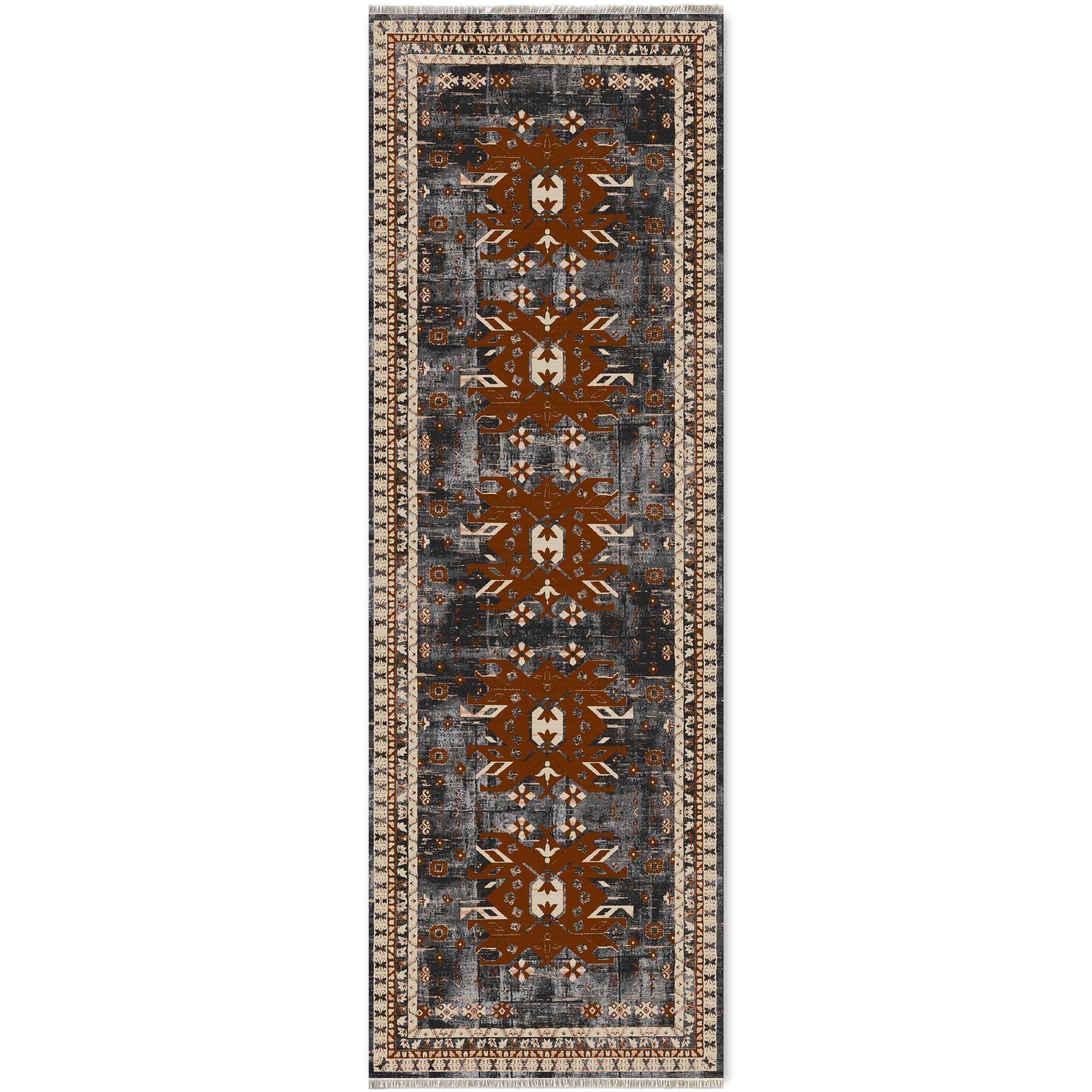 Netline Home Mink Brown Ethnic Classic Machine Washable Chenille Rug Design 2238-02 - Gallery Image 6 - Netline Home