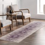 Kaymaz pamuk taban şönil halı kilim 2239-01 Mor - Görsel 7