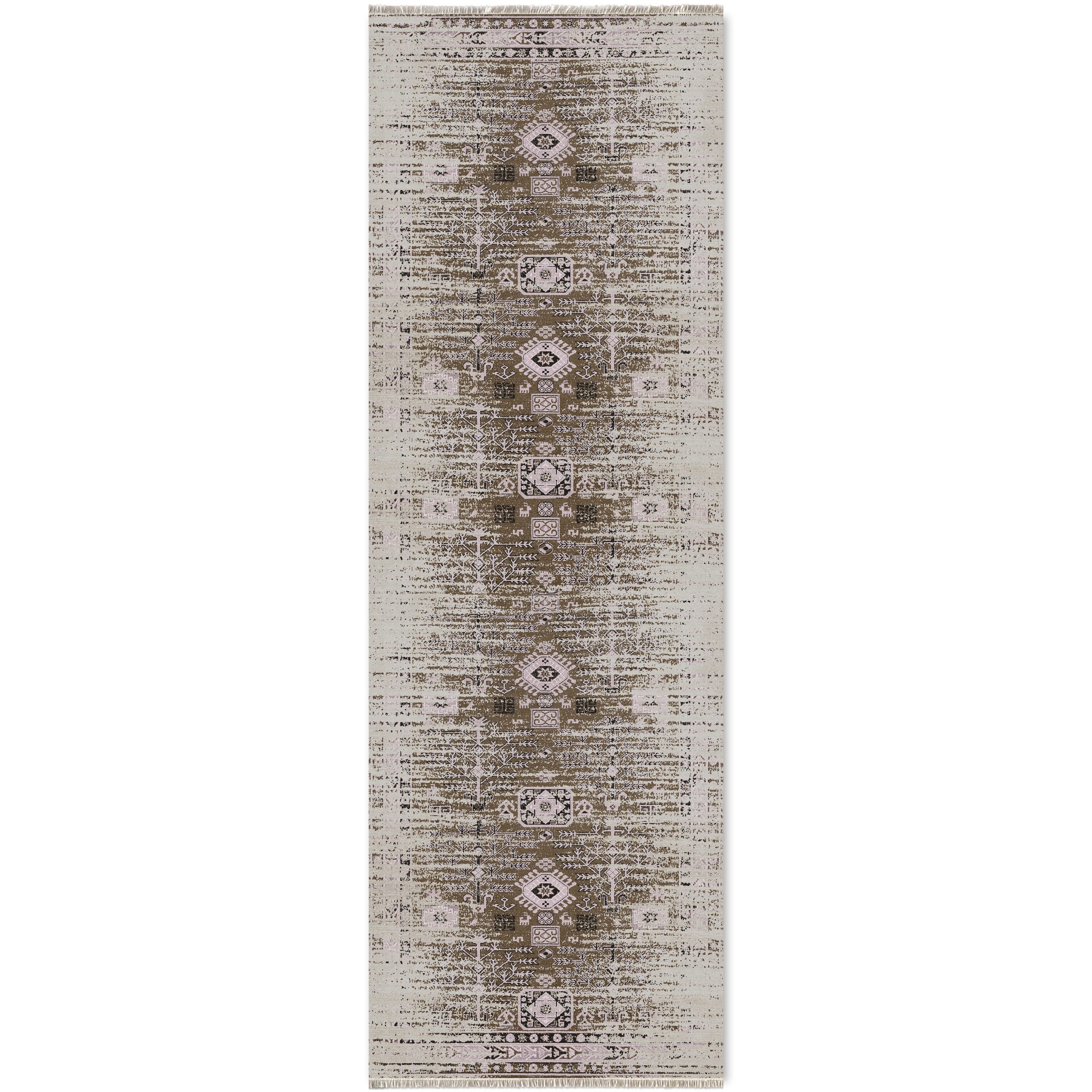 Netline Home Green Khaki Vintage Machine Washable Chenille Rug Design 2239-02 - Gallery Image 6 - Netline Home