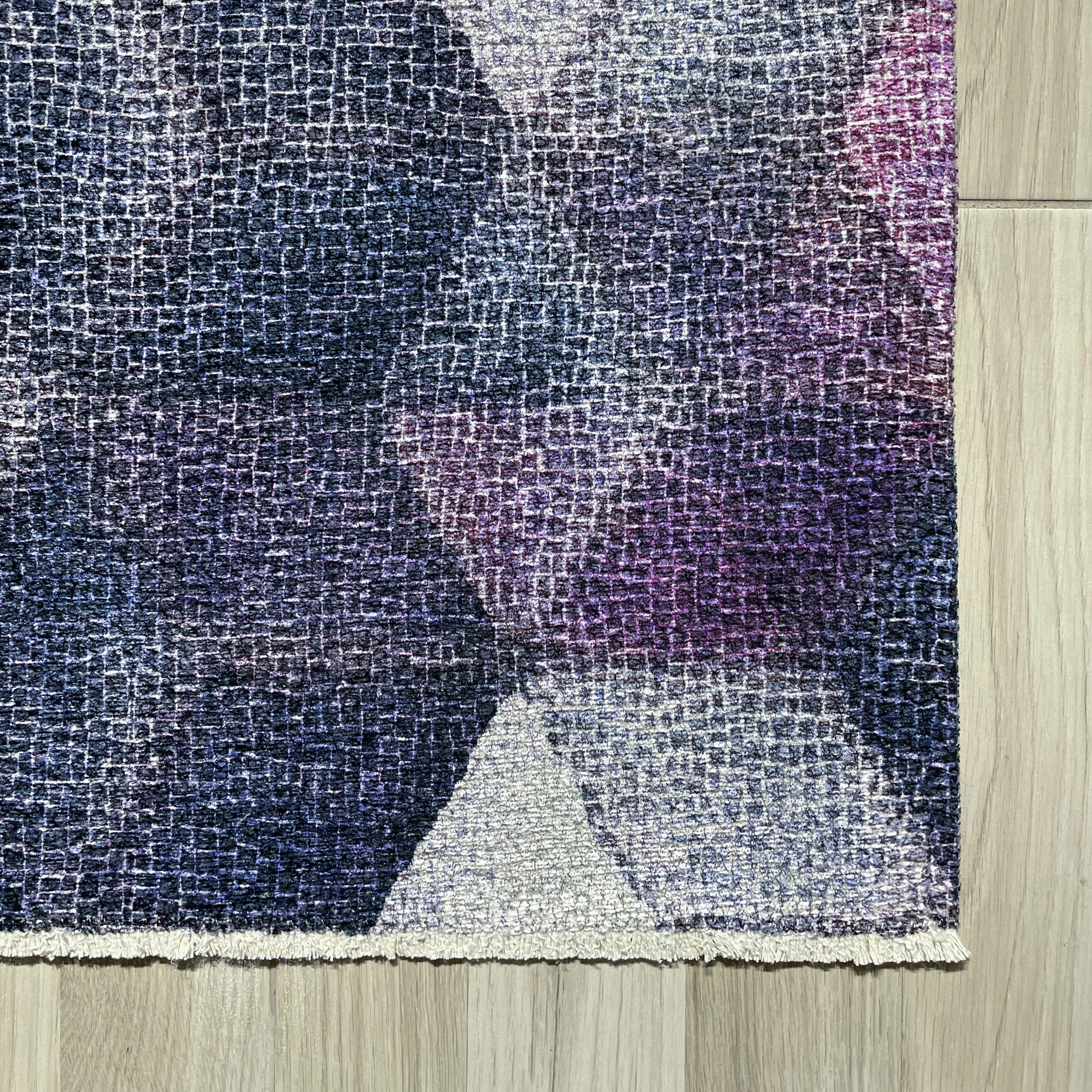 Netline Home Lilac Purple Modern Machine Washable Chenille Rug Design 325-01 - Detailed Photoshoot - Netline Home