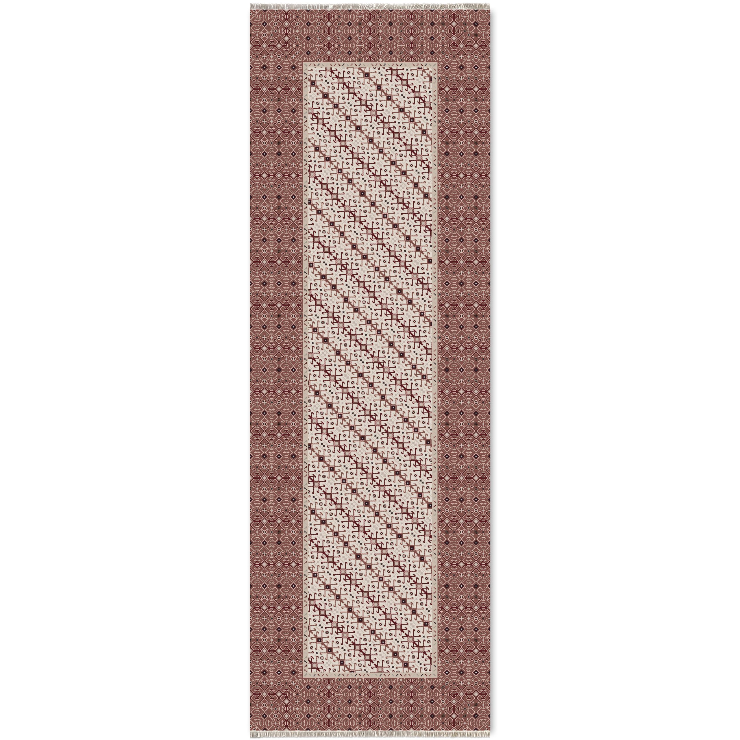 Netline Home Orange Terracotta Ethnic Classic Machine Washable Chenille Rug Design 342-01 - Gallery Image 6 - Netline Home