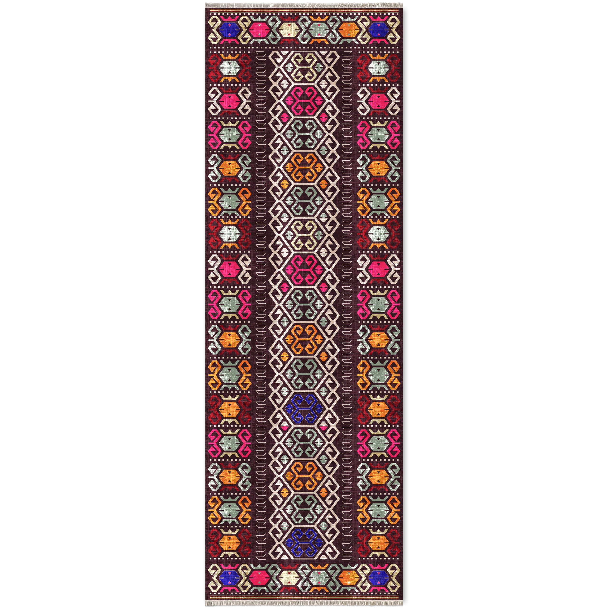 Netline Home Mink Brown Ethnic Classic Machine Washable Chenille Rug Design 347-01 - Gallery Image 6 - Netline Home