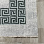 Kaymaz pamuk taban şönil halı kilim 380-02 Antrasit çerçeve - Görsel 2