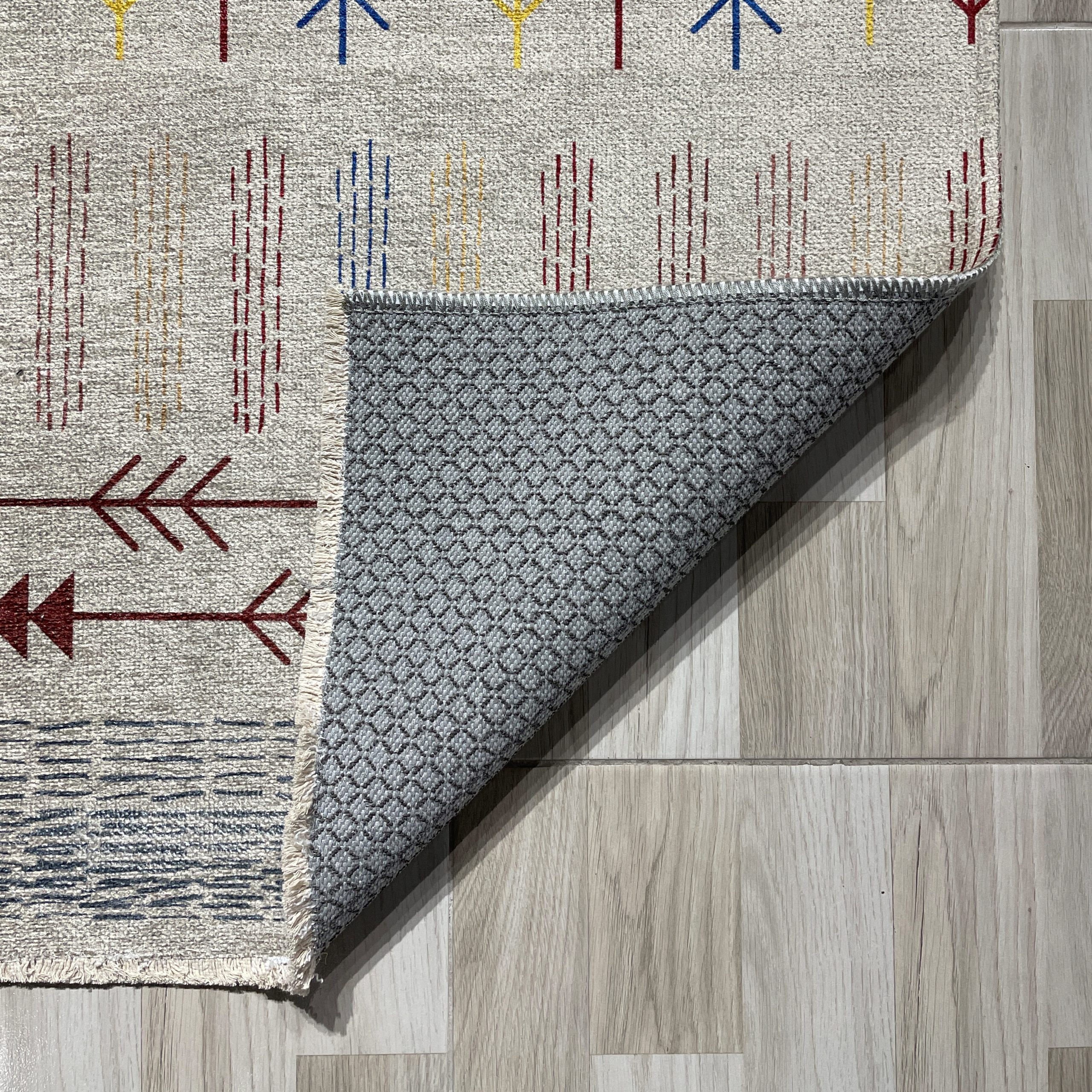 Netline Home Mink Brown Ethnic Machine Washable Chenille Rug Design 389-01 - Gallery Image 3 - Netline Home