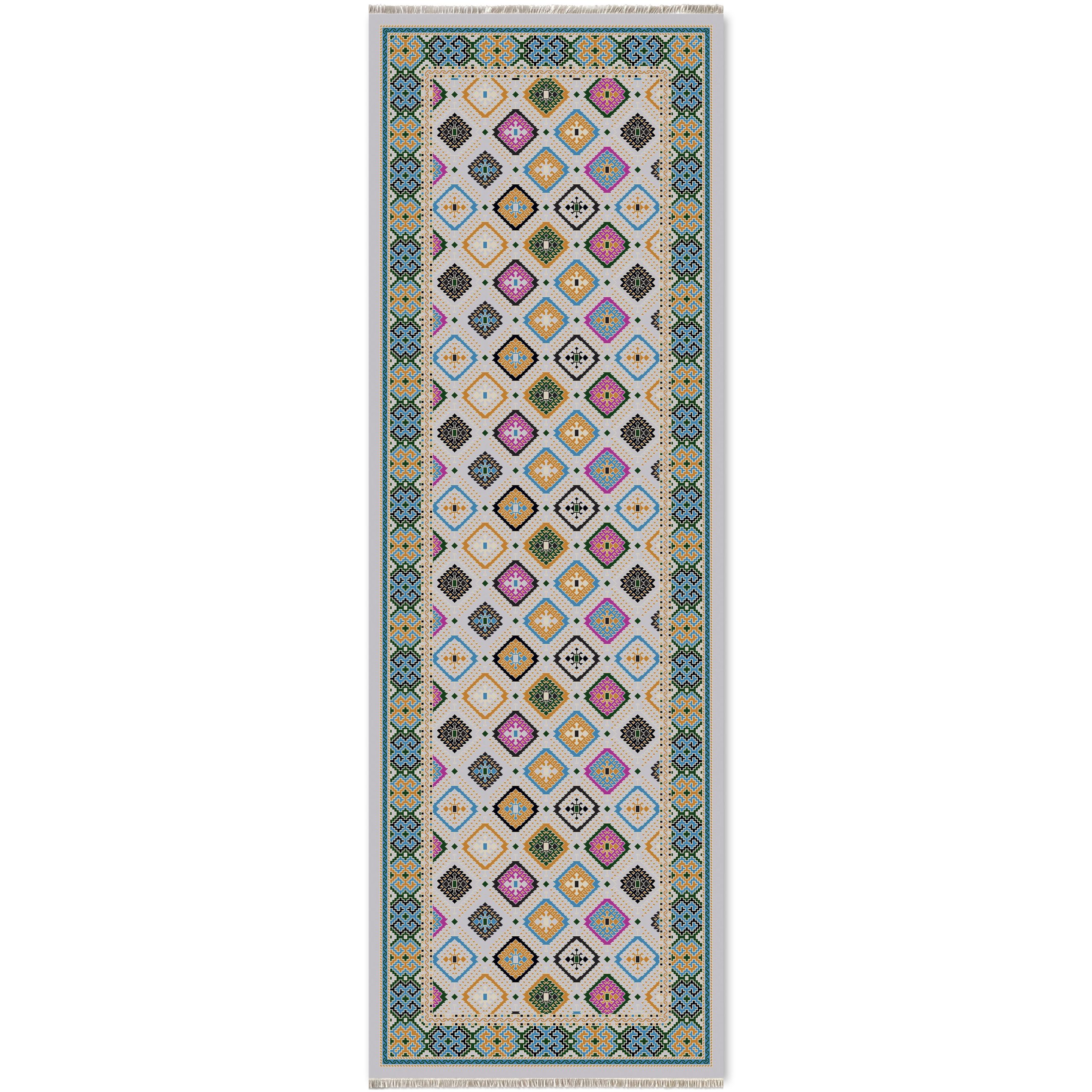 Netline Home Yellow Gold Ethnic Machine Washable Chenille Rug Design 404-01 - Gallery Image 6 - Netline Home