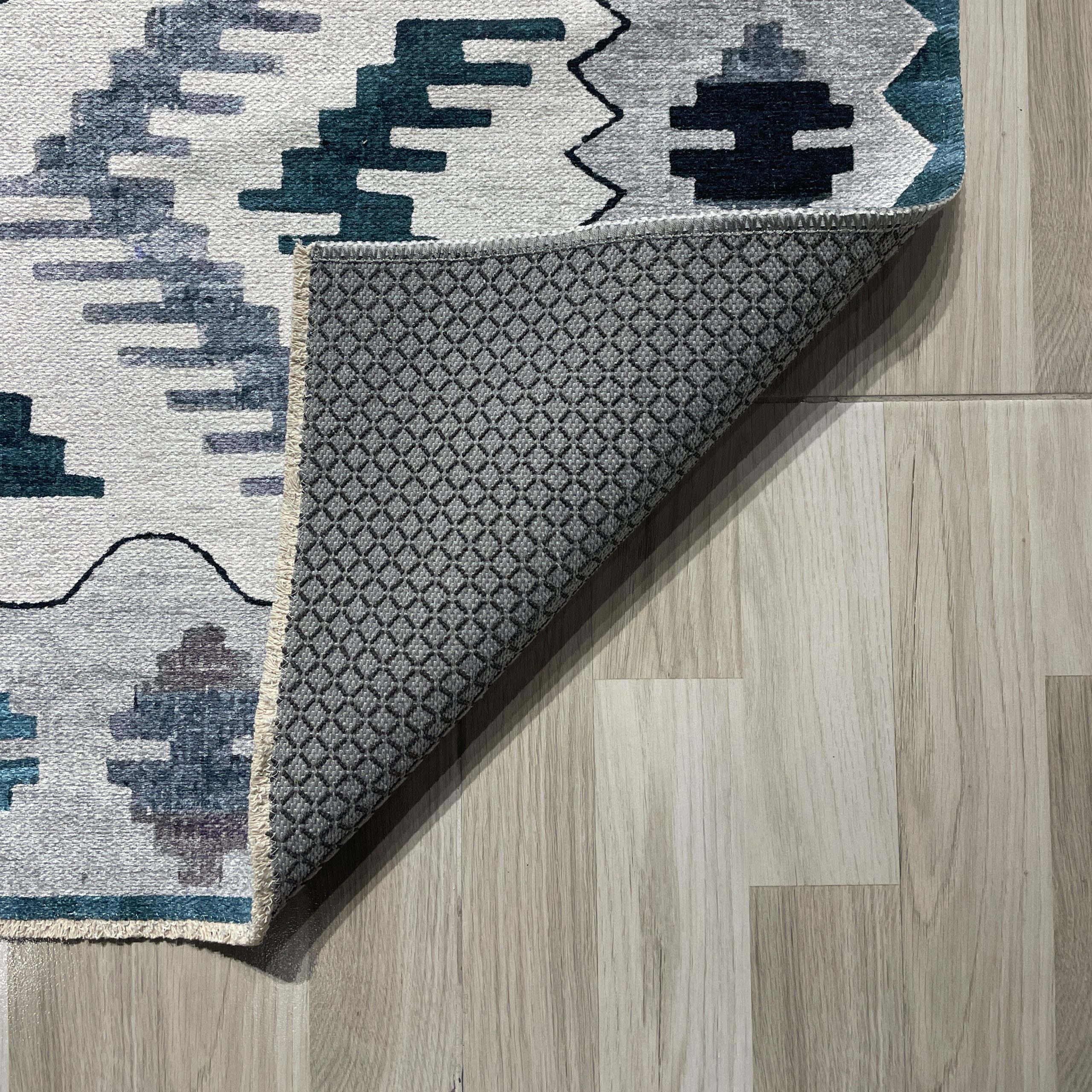 Netline Home Green Khaki Ethnic Machine Washable Chenille Rug Design 440-02 - Gallery Image 3 - Netline Home
