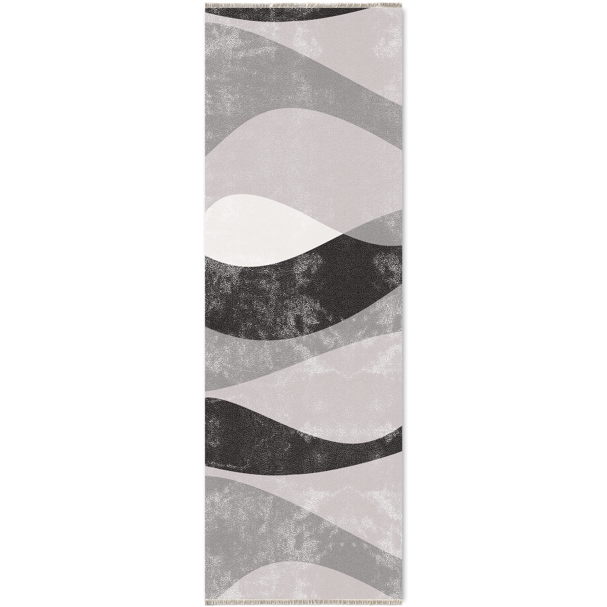 Netline Home Gray Silver Black Anthracite Geometric Modern Machine Washable Chenille Rug Design 465-01 - Gallery Image 6 - Netline Home