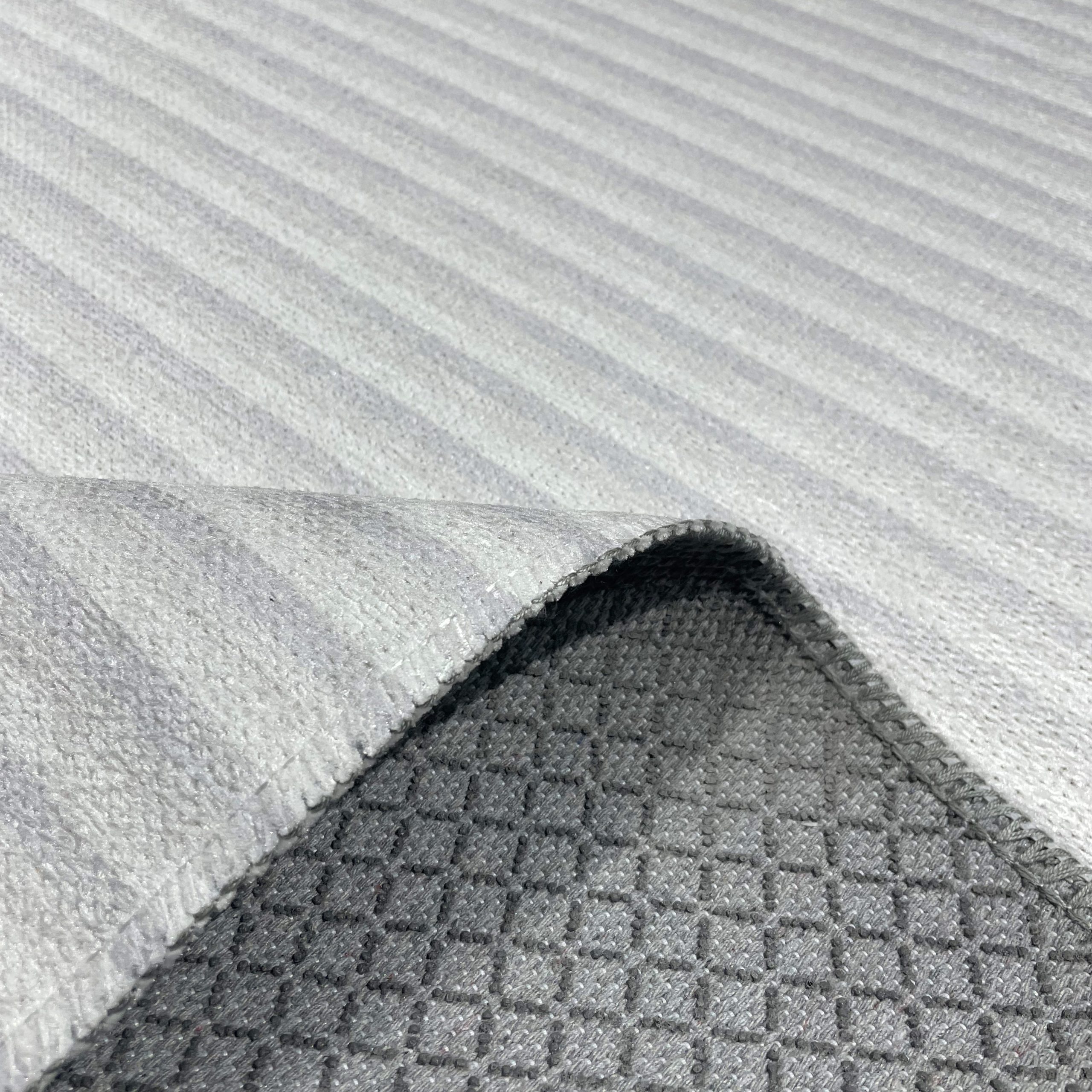 Netline Home Gray Silver Modern Machine Washable Chenille Rug Design 1058 - Gallery Image 4 - Netline Home