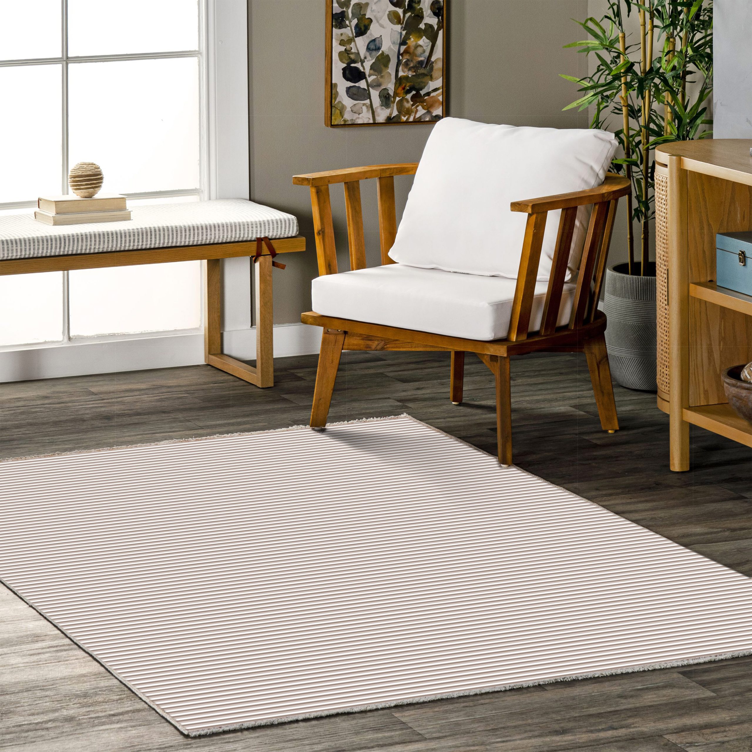 Netline Home Mink Brown Modern Machine Washable Chenille Rug Design 1058 - Gallery Image 5 - Netline Home