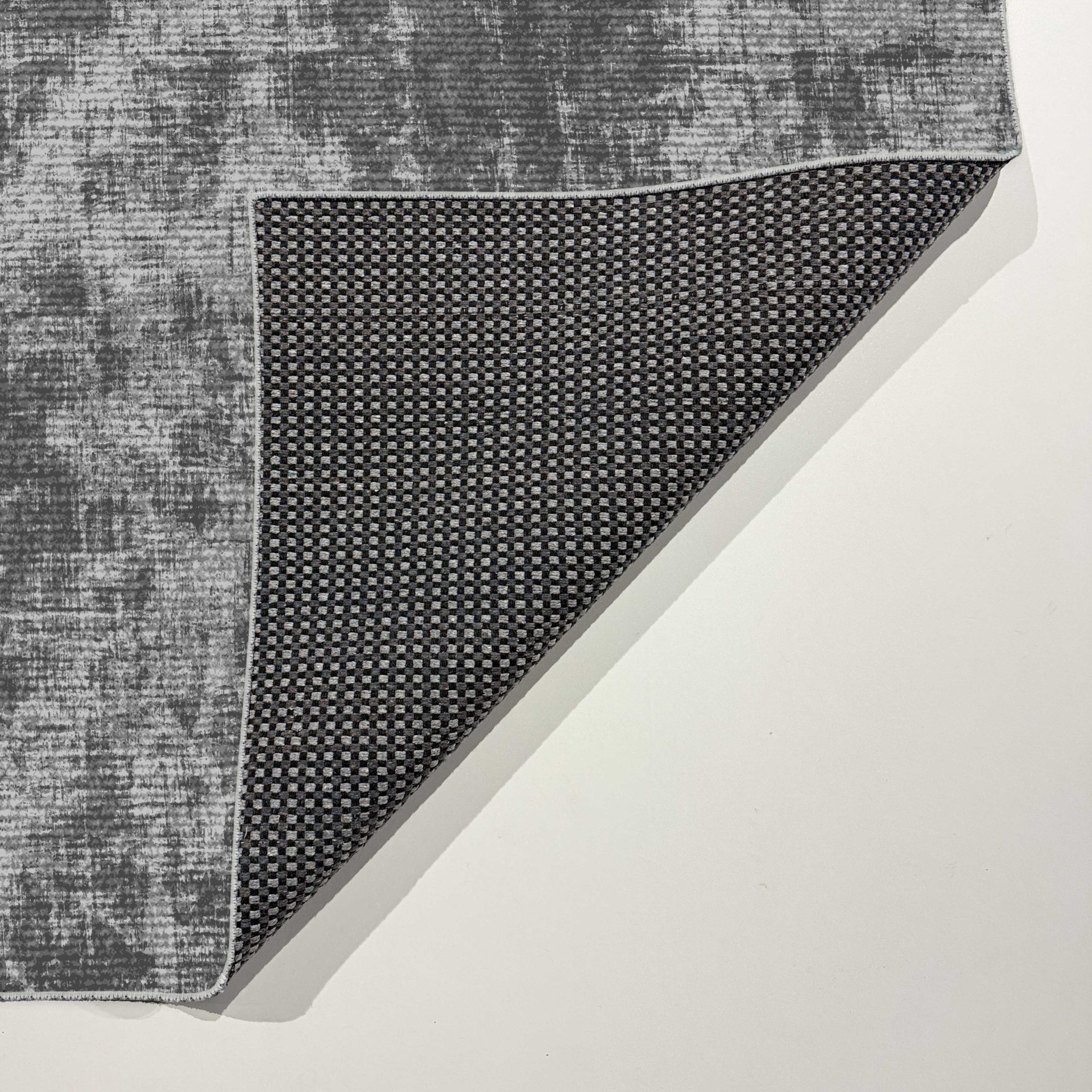 Netline Home Gray Silver Modern Machine Washable Chenille Rug Design 11-02 - Gallery Image 3 - Netline Home