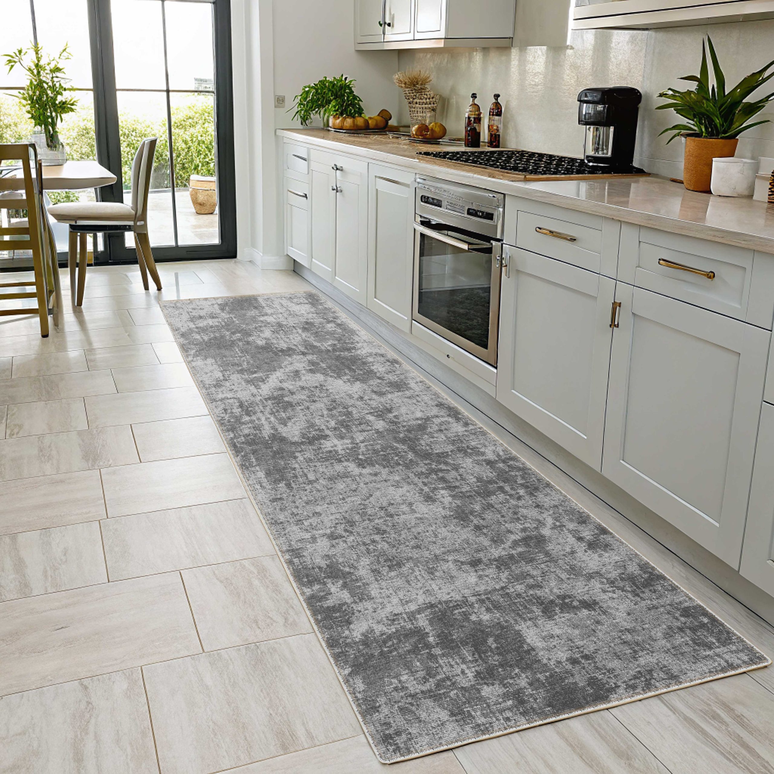 Netline Home Gray Silver Modern Machine Washable Chenille Rug Design 11-02 - Gallery Image 5 - Netline Home