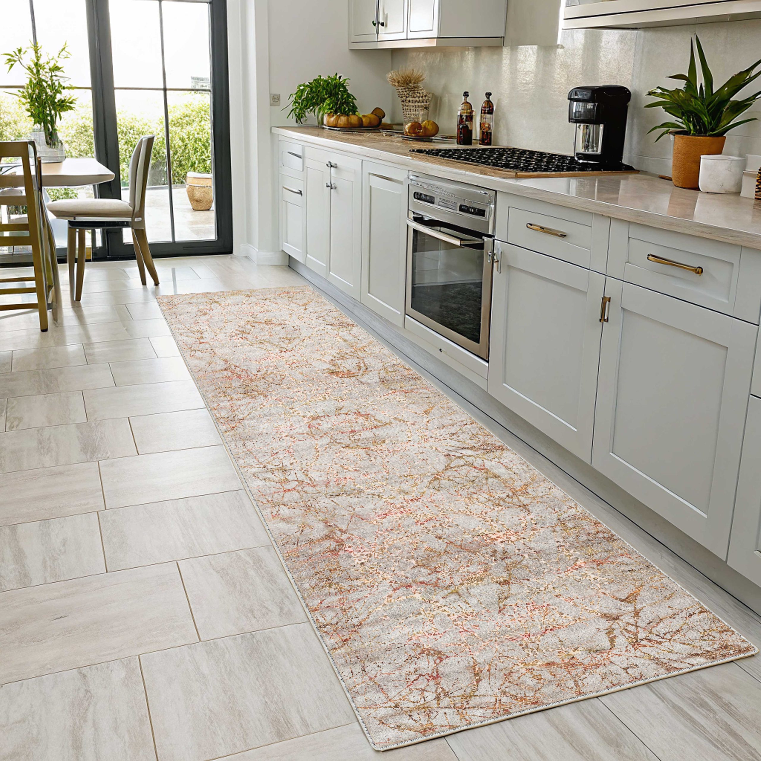 Netline Home Orange Terracotta Classic Vintage Machine Washable Chenille Rug Design 2200-01 - Gallery Image 5 - Netline Home