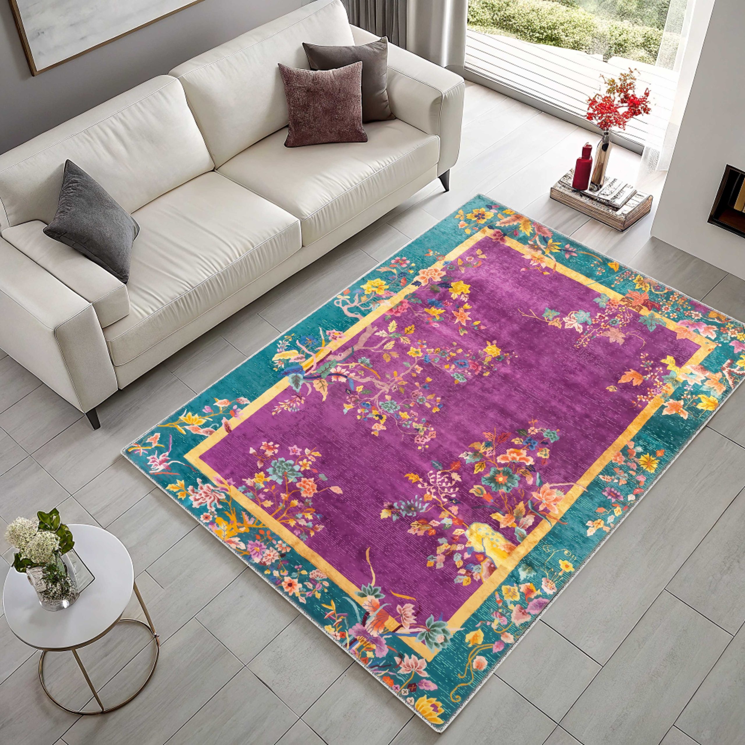 Netline Home Multicolour Modern Kilim Machine Washable Chenille Rug Design Made-to-Order Item 20267 - Detailed Photoshoot - Netline Home