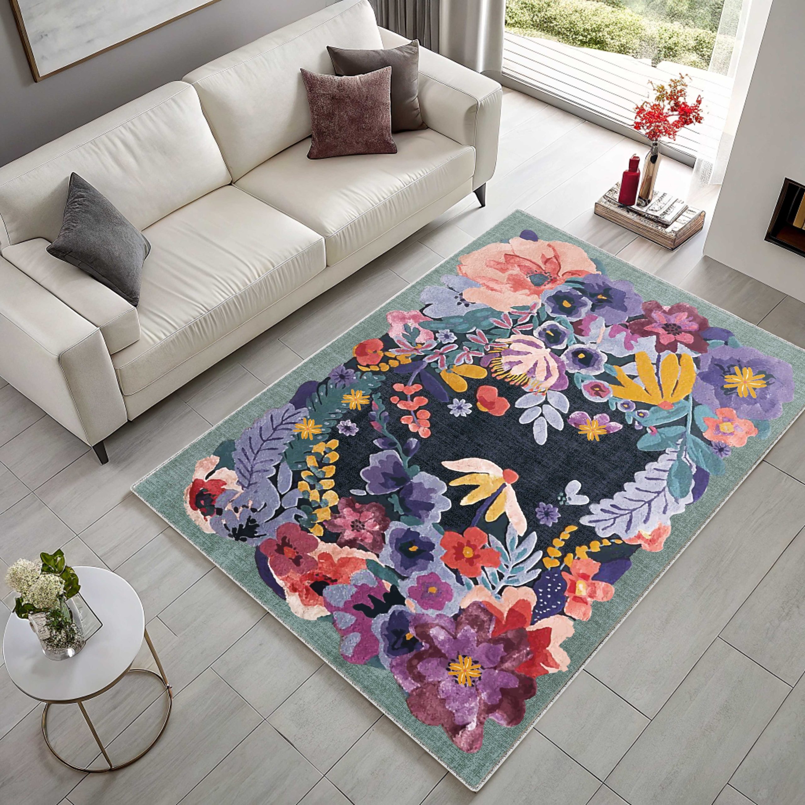 Netline Home Multicolour Modern Kilim Machine Washable Chenille Rug Design Made-to-Order Item 20257 - Detailed Photoshoot - Netline Home