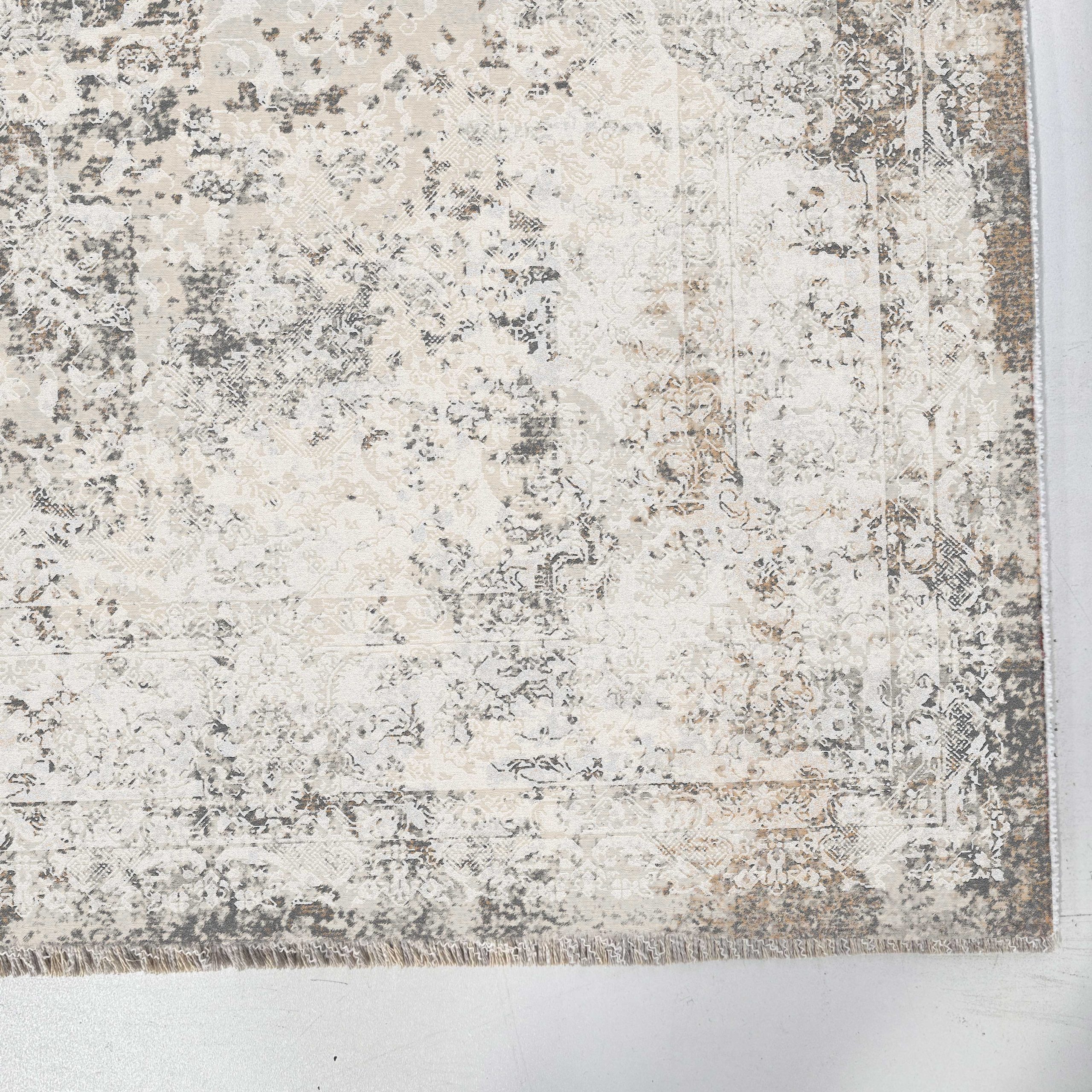 Netline Home Cream White Classic Vintage Machine Washable Chenille Rug Design 190-01 - Gallery Image 3 - Netline Home