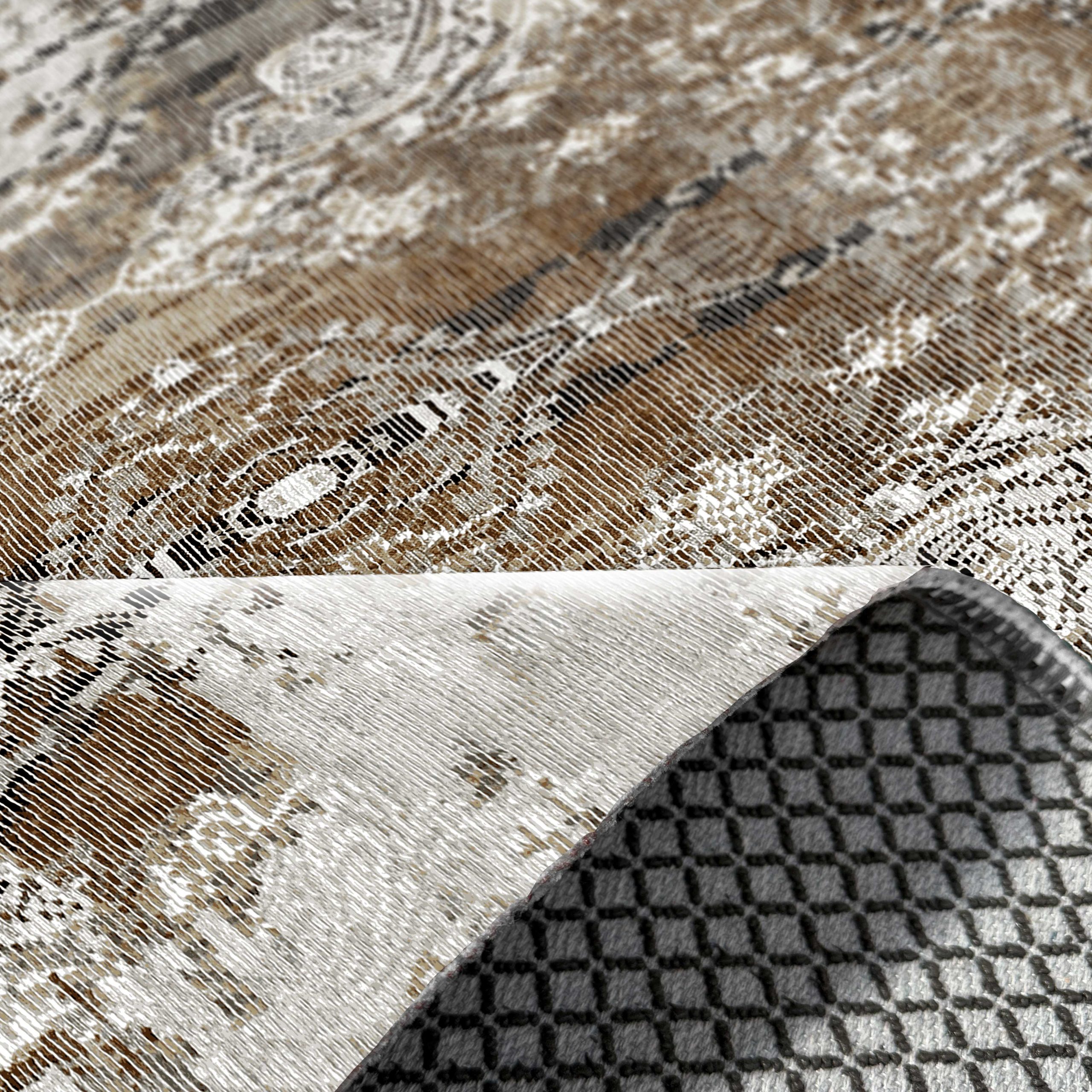 Netline Home Mink Brown Classic Vintage Machine Washable Chenille Rug Design 31-01 - Gallery Image 5 - Netline Home
