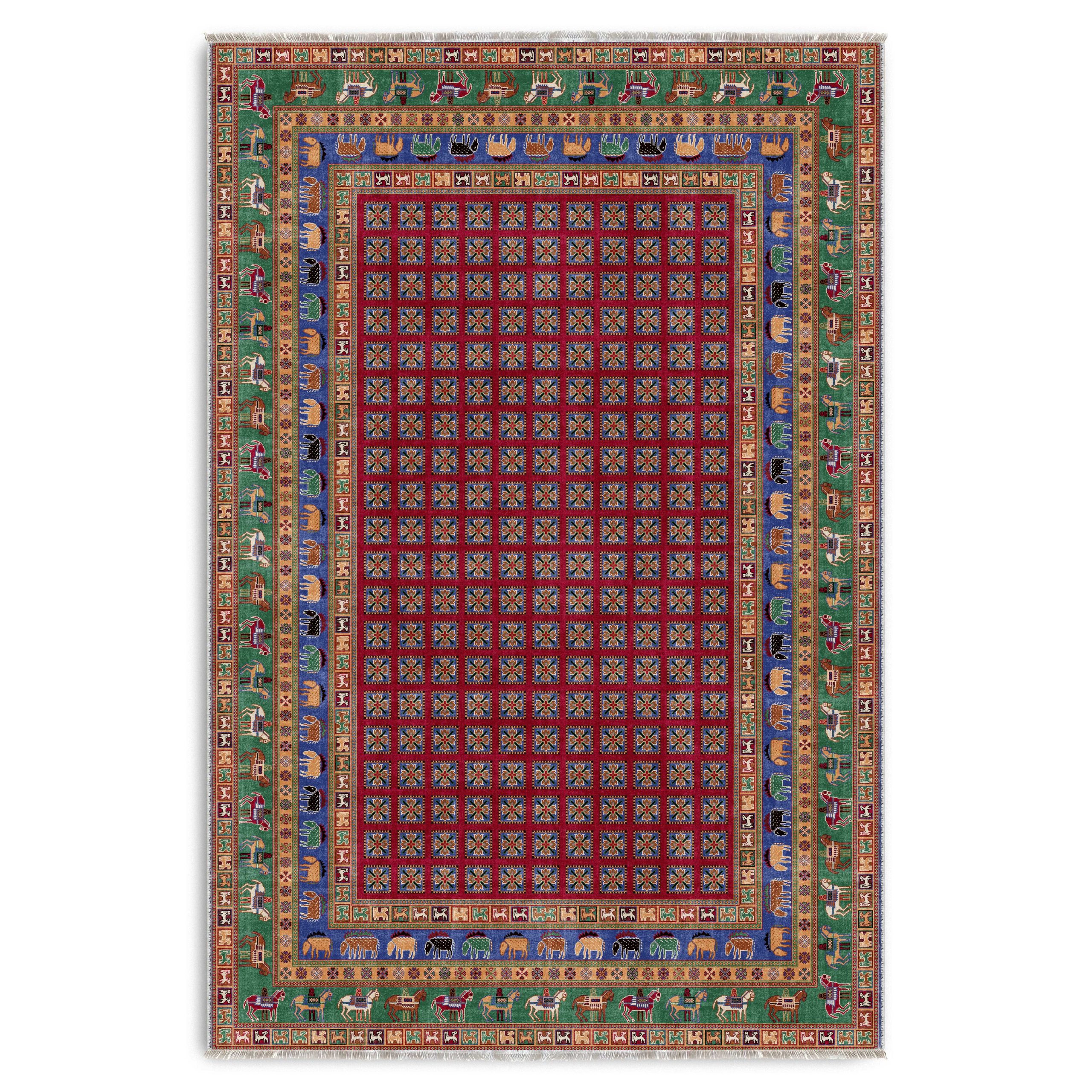 3023-1-03 Kaymaz pamuk taban şönil halı kilim 3023-01 - Görsel 1