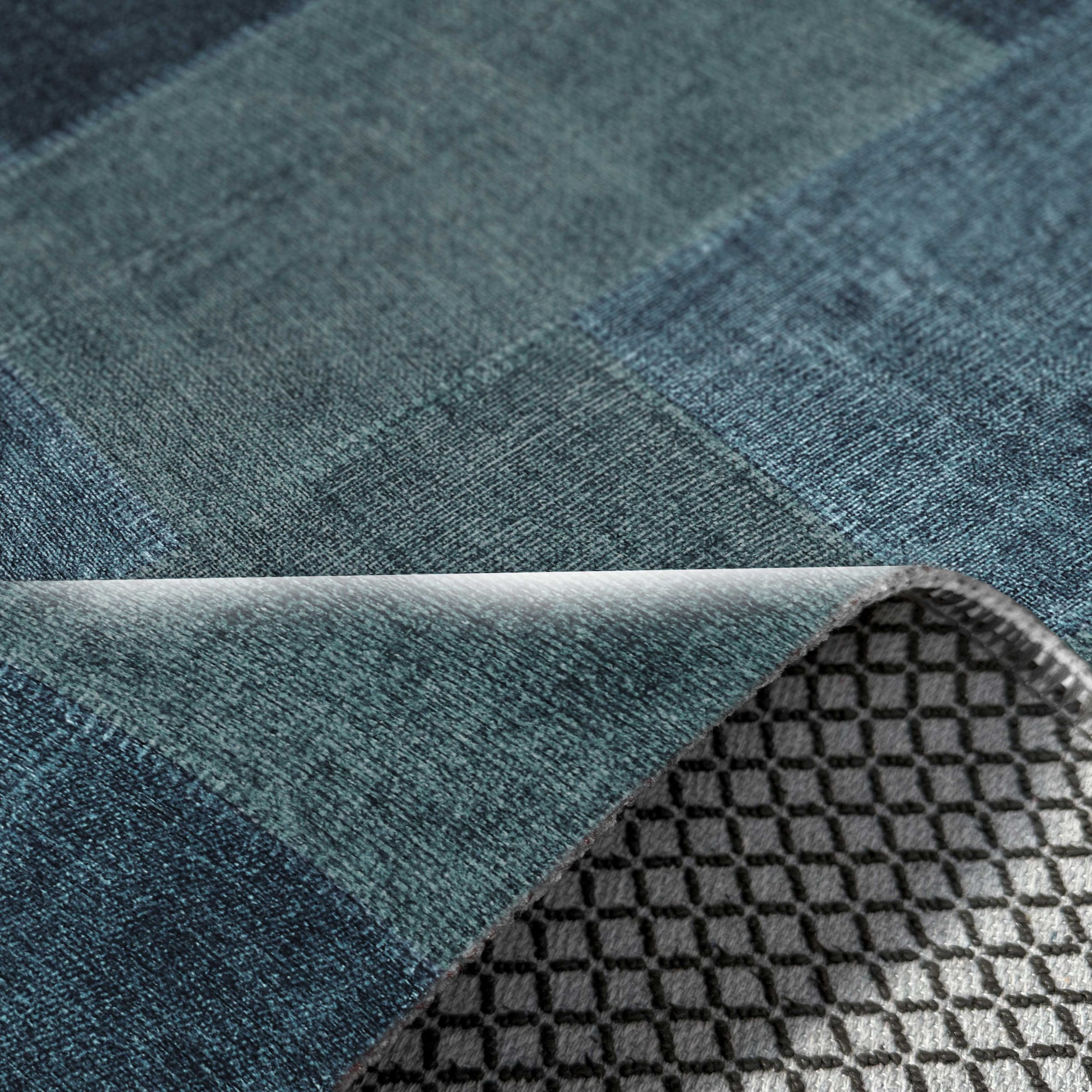 Netline Home Blue Navy Ethnic Classic Vintage Machine Washable Chenille Rug Design 3020-01 - Gallery Image 5 - Netline Home