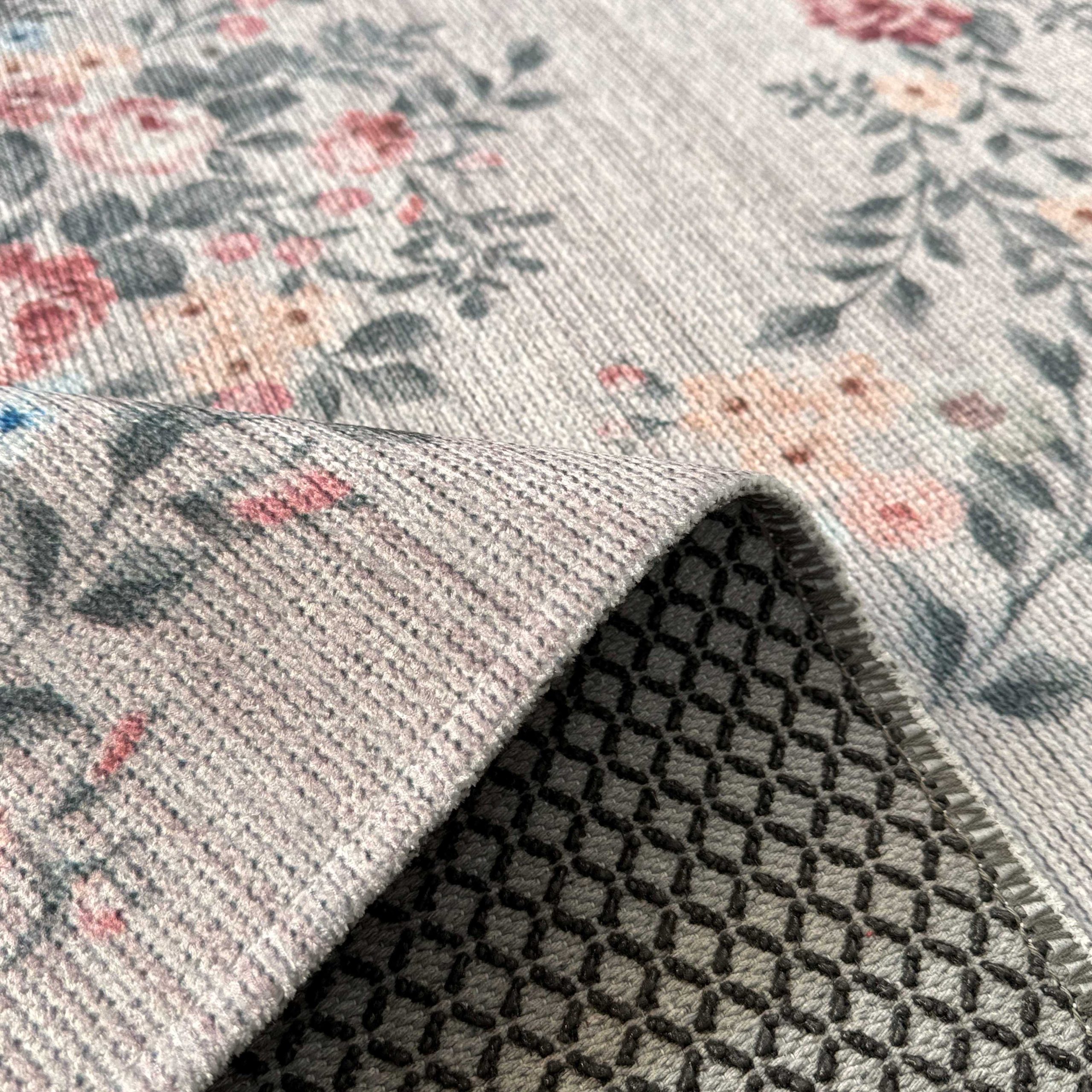 Netline Home Cream White Ethnic Classic Vintage Machine Washable Chenille Rug Design 3007-01 - Gallery Image 4 - Netline Home