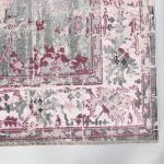 Gri Pembe Tasarım Şönil Halı Kilim Yolluk Kaymaz Yıkanabilir Saçaklı Oturma Odası Mutfak Koridor 2220-02 - Görsel 3