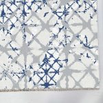 Tasarım Şönil Halı Kilim Yolluk Kaymaz Kendinden Saçaklı Yıkanabilir Mavi Gri Mutfak Salon Koridor 1211 - Görsel 3