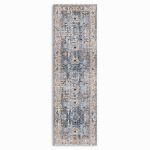 Bej Mavi Tasarım Şönil Halı Kilim Yolluk Kaymaz Yıkanabilir Saçaklı Oturma Odası Mutfak Koridor 2220-01 - Görsel 6