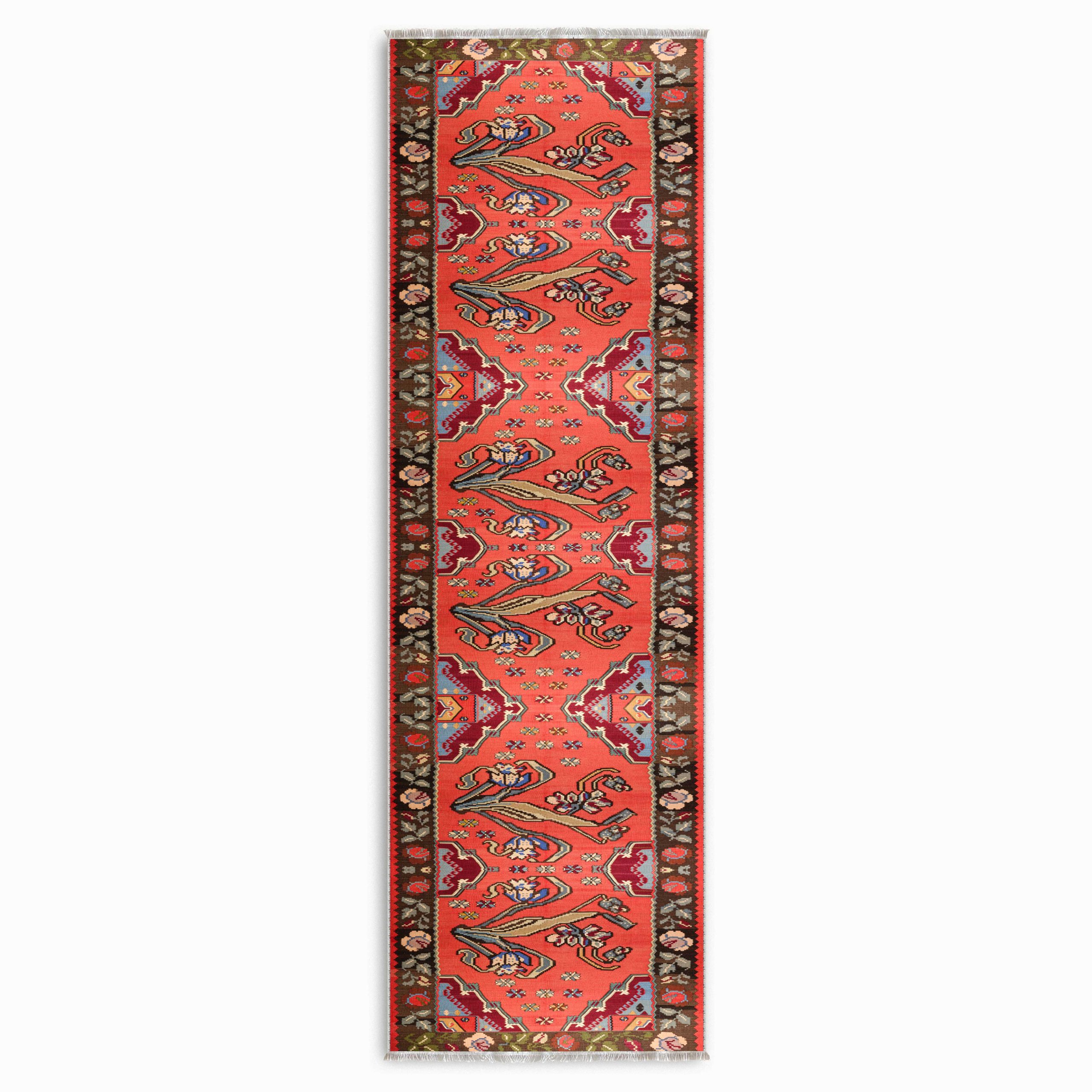 Netline Home Red Burgundy Pink Fuchsia Ethnic Classic Vintage Machine Washable Chenille Rug Design 3016 - Gallery Image 6 - Netline Home