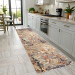Tasarım Bej Şönil Halı Kilim Yolluk Kaymaz Saçaklı Yıkanabilir Salon Mutfak Koridor Yatak Odası 3014 - Görsel 6