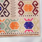 Bej Pembe Anadolu Kilim Modeli Şönil Halı Kilim Yolluk Kaymaz Yıkanabilir Salon Koridor Mutfak 347 - Görsel 3