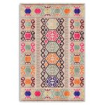 Bej Pembe Anadolu Kilim Modeli Şönil Halı Kilim Yolluk Kaymaz Yıkanabilir Salon Koridor Mutfak 347