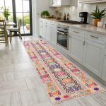 Bej Pembe Anadolu Kilim Modeli Şönil Halı Kilim Yolluk Kaymaz Yıkanabilir Salon Koridor Mutfak 347 - Görsel 6