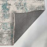 Etnik Turkuaz Gri Şönil Halı Kilim Yolluk Kaymaz Yıkanabilir Kendinden Saçaklı Mutfak Koridor Salon 491 - Görsel 4