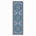 Mavi Boho Eskitme Şönil Halı Kilim Yolluk Kaymaz Salon Mutfak Koridor 3043-02 - Görsel 7