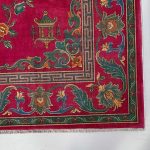 Fuşya Kırmızı Retro Vintage Şönil Halı Kilim Yolluk KAymaz Yıkanabilir Salon Mutfak Koridor 3044-01 - Görsel 3
