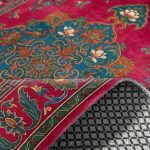 Fuşya Kırmızı Retro Vintage Şönil Halı Kilim Yolluk KAymaz Yıkanabilir Salon Mutfak Koridor 3044-01 - Görsel 5
