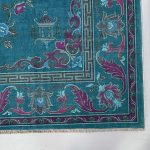 Petrol Mavisi Retro Vintage Şönil Halı Kilim Yolluk Kaymaz Yıkanabilir Salon Mutfak Koridor 3044-03 - Görsel 3