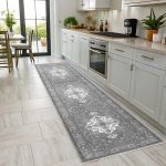 Antrasit Gri Retro Vintage Şönil Halı Kilim Yolluk Kaymaz Yıkanabilir Salon Mutfak Koridor 3044-04 - Görsel 6