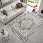 Füme Gri Krem Şönil Halı Kilim Yolluk Kaymaz Yıkanabilir Salon Mutfak Koridor Halısı 3045 - Görsel 2