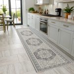 Füme Gri Krem Şönil Halı Kilim Yolluk Kaymaz Yıkanabilir Salon Mutfak Koridor Halısı 3045 - Görsel 6
