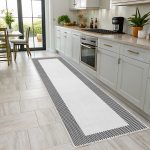 Modern Tasarım Yeşil Şönil Halı Kilim Yolluk Kaymaz Yıkanabilir Mutfak Koridor Salon 3047-02 - Görsel 6