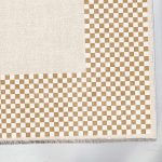 Modern Tasarım Bej Sarı Hardal Çerçeveli Şönil Halı Kilim Yolluk Kaymaz Yıkanabilir 3047-03 - Görsel 3